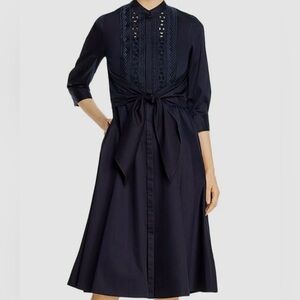 Elie Tahari Ann A-line Midi Dress in Navy - 0